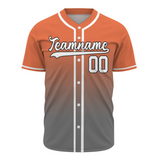 Custom Orange White-Black Authentic Fade Fashion Baseball Jersey