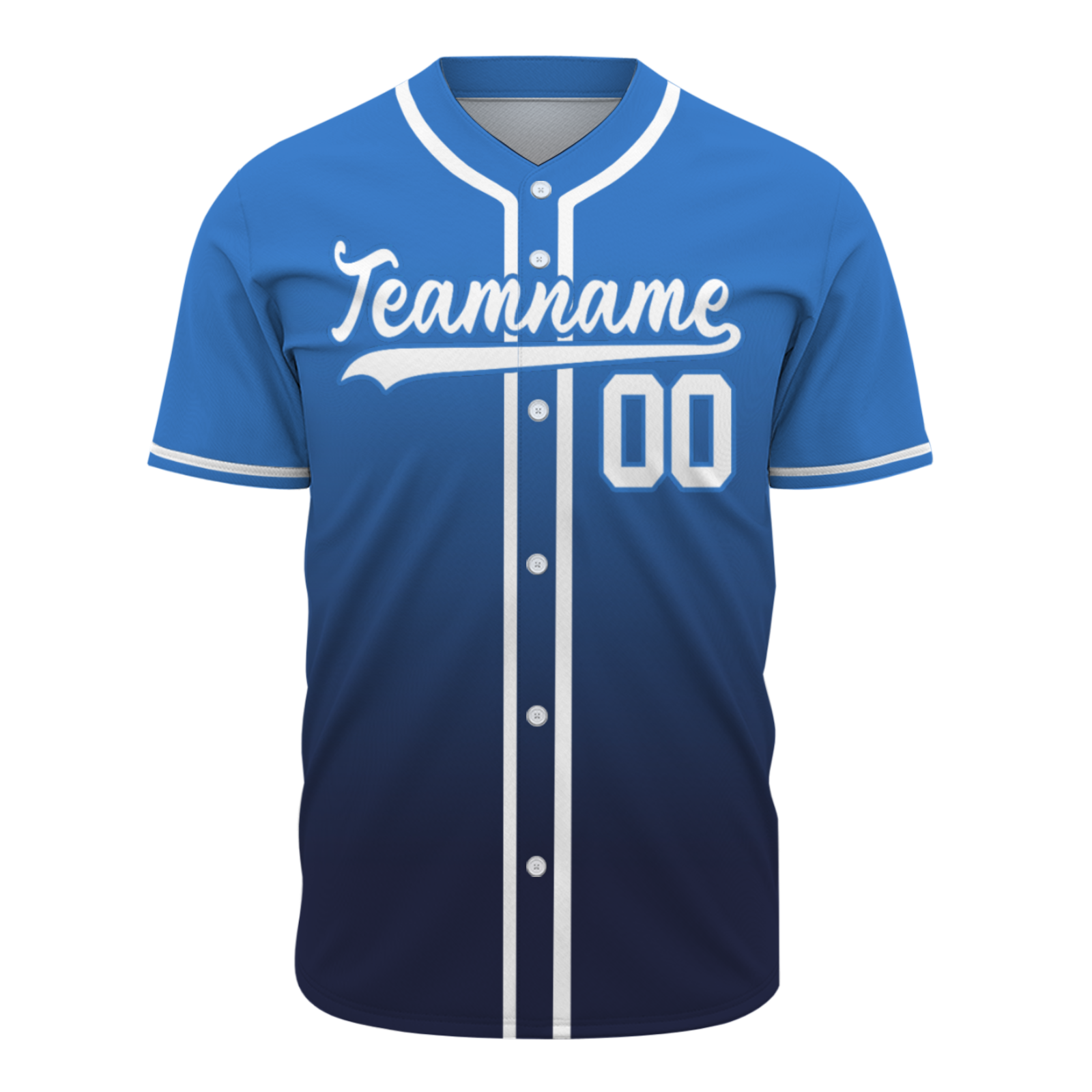 Custom Azure White-Black Authentic Fade Fashion Baseball Jersey