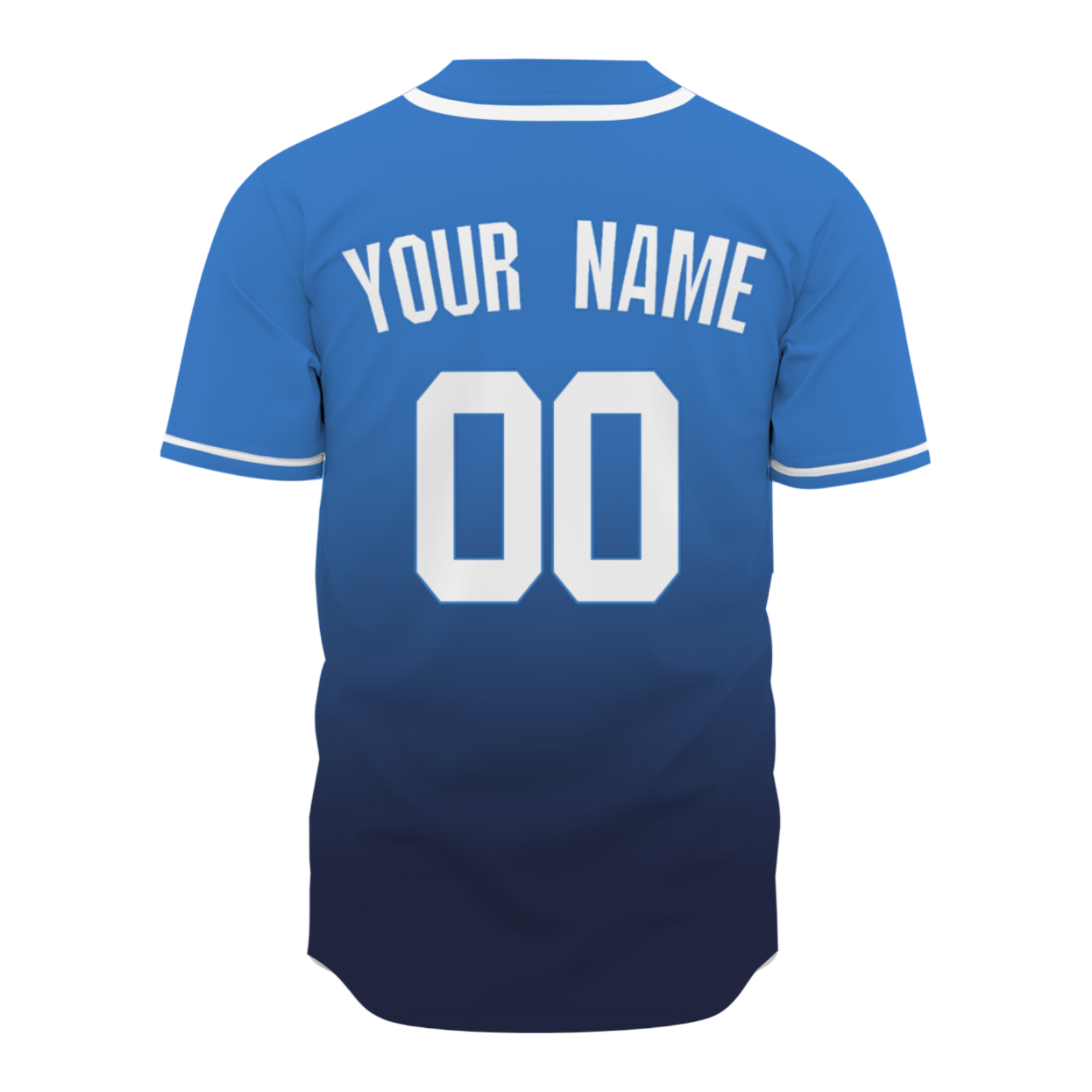 Custom Azure White-Black Authentic Fade Fashion Baseball Jersey