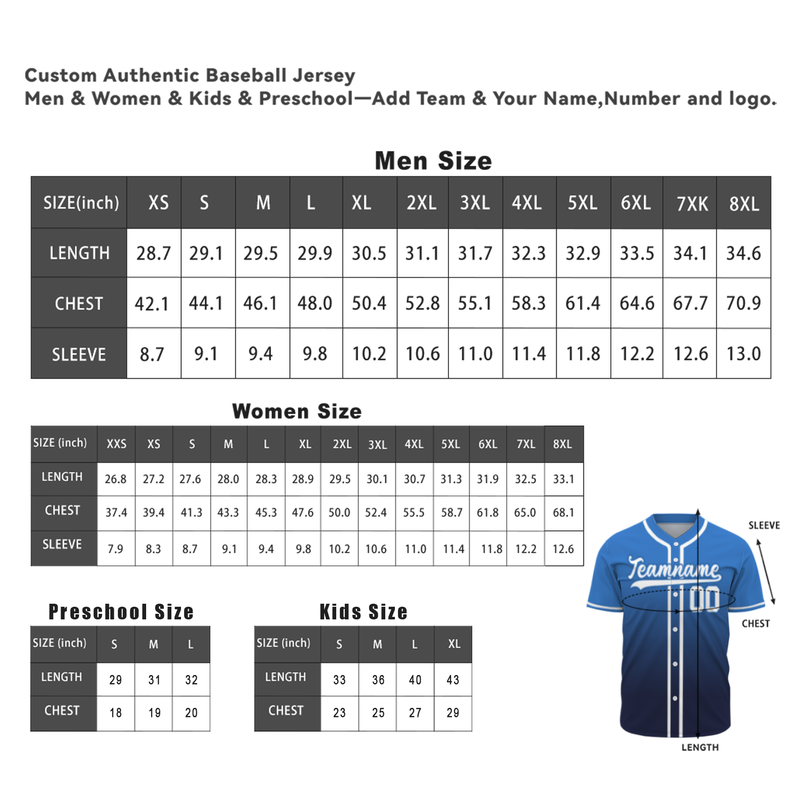 Custom Azure White-Black Authentic Fade Fashion Baseball Jersey