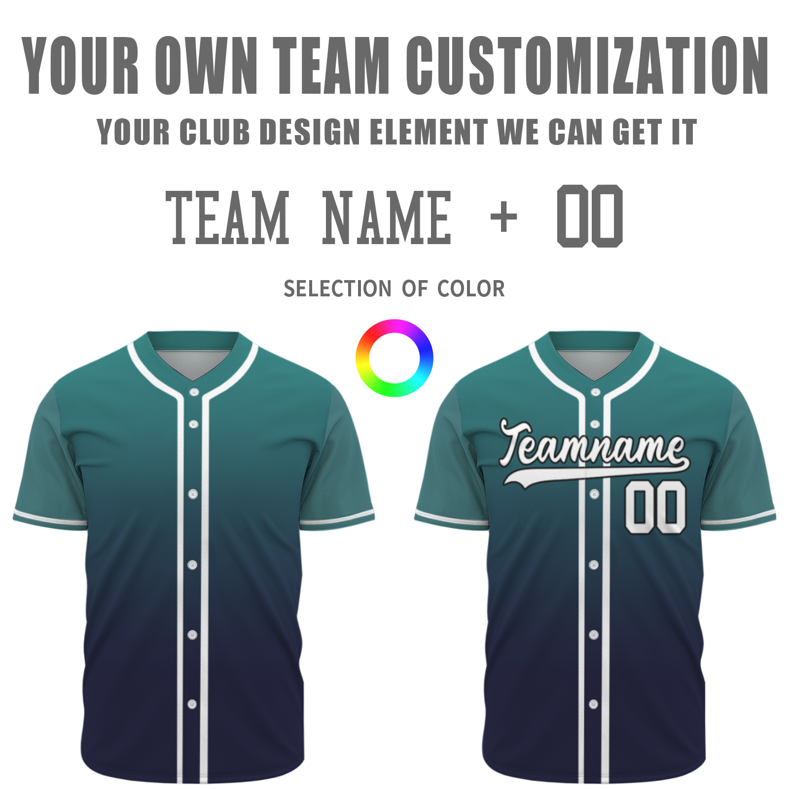 Custom Azure White-Black Authentic Fade Fashion Baseball Jersey