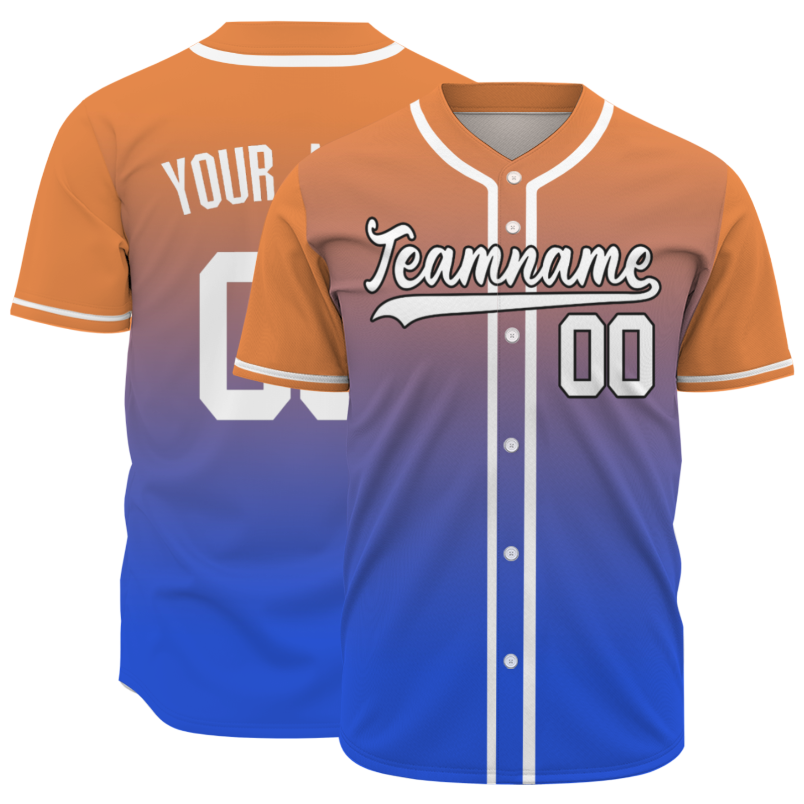 Custom Apricot Yellow Cerise-White Authentic Fade Fashion Baseball Jersey