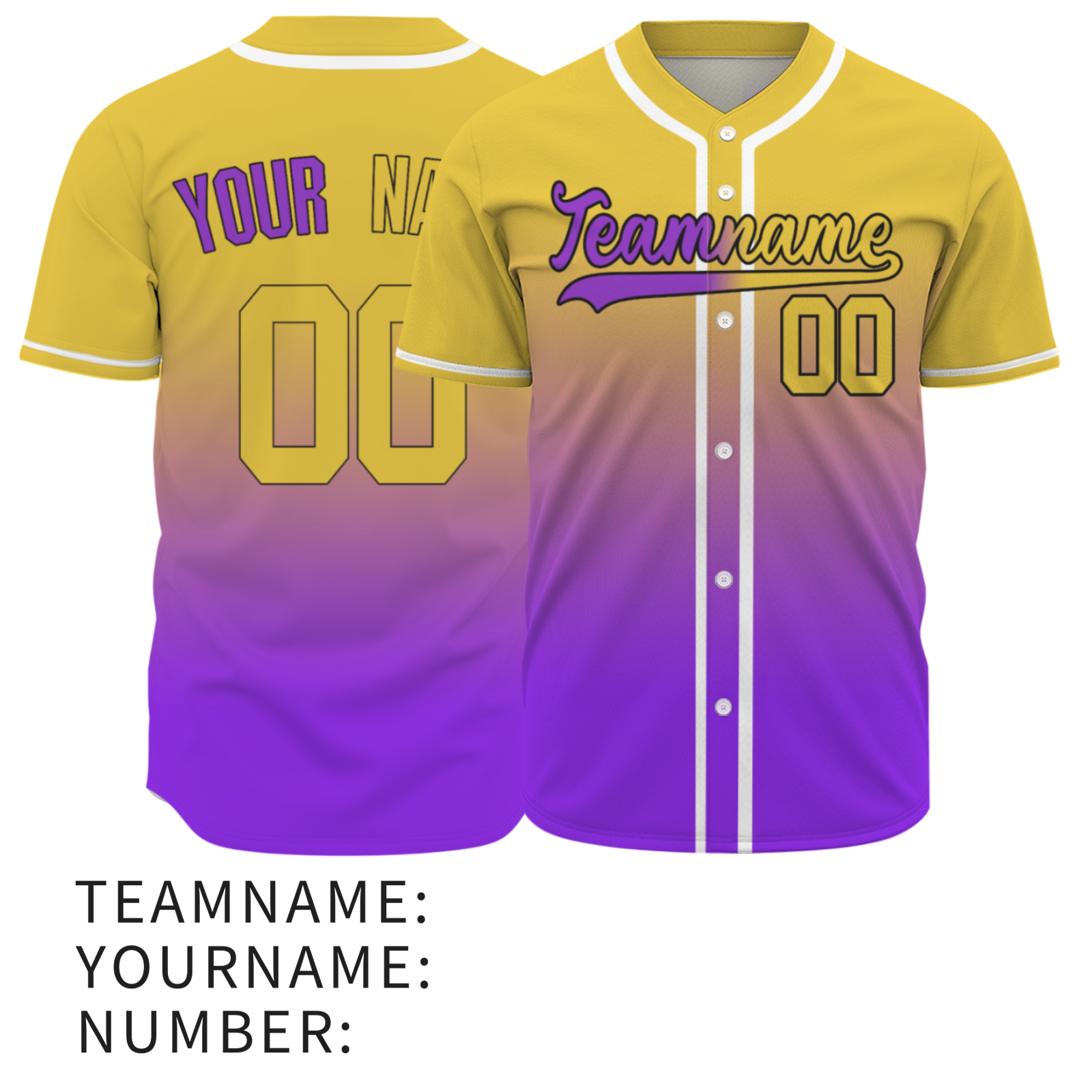 Custom Apricot Yellow Cerise-White Authentic Fade Fashion Baseball Jersey