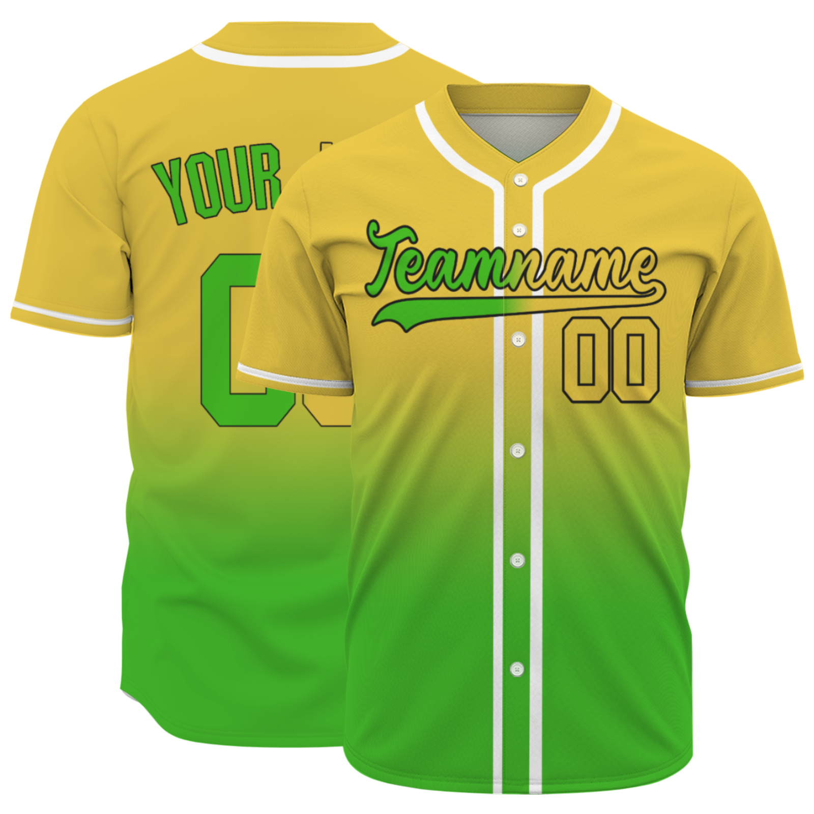 Custom Apricot Yellow Cerise-White Authentic Fade Fashion Baseball Jersey