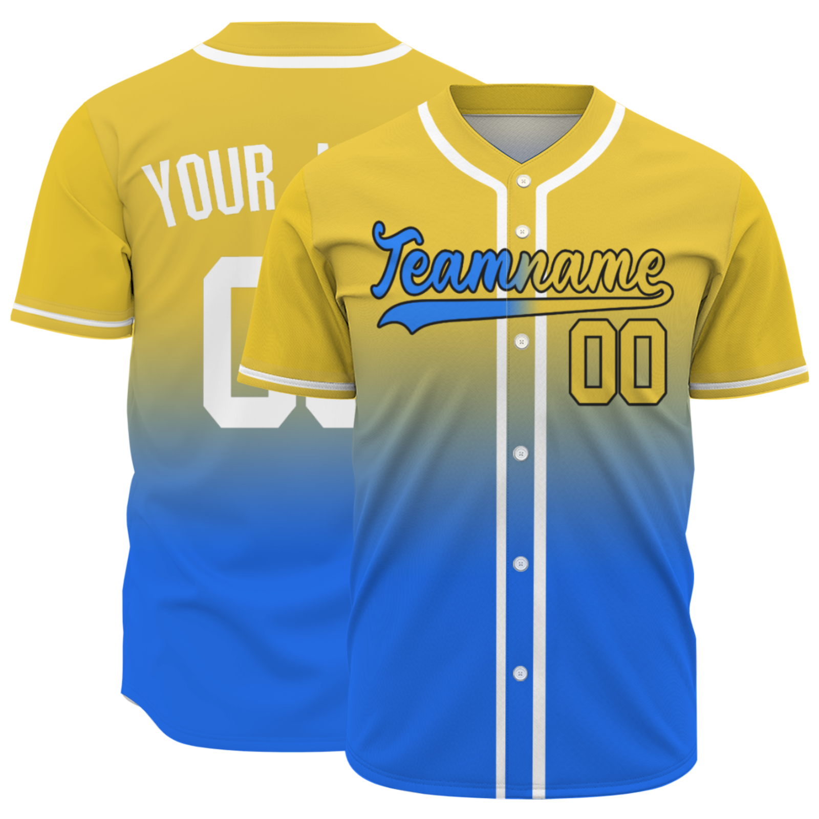 Custom Apricot Yellow Cerise-White Authentic Fade Fashion Baseball Jersey