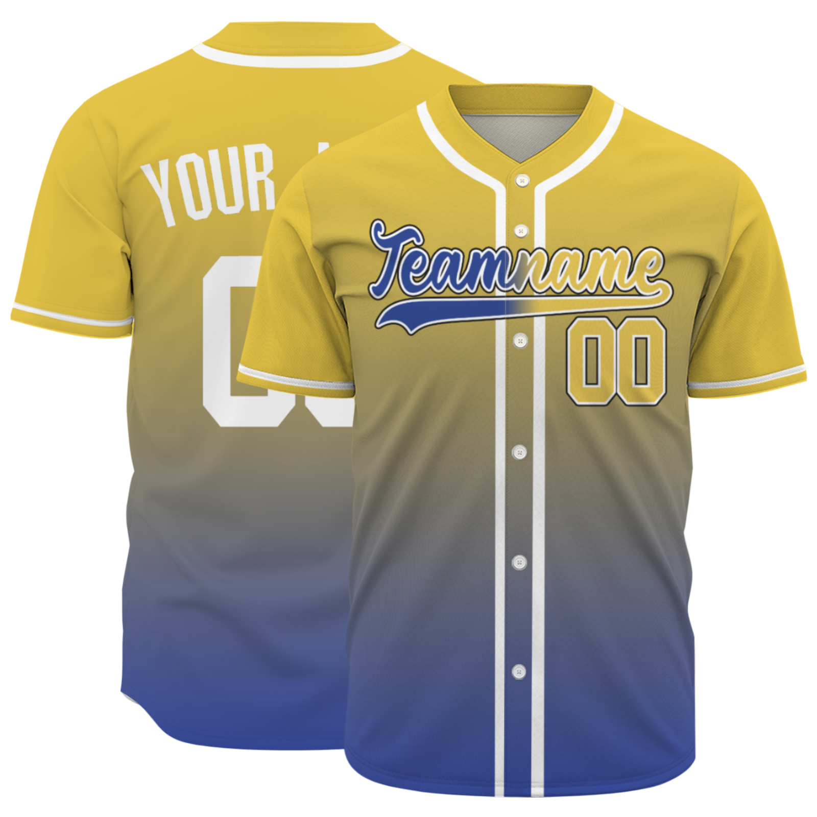 Custom Apricot Yellow Cerise-White Authentic Fade Fashion Baseball Jersey