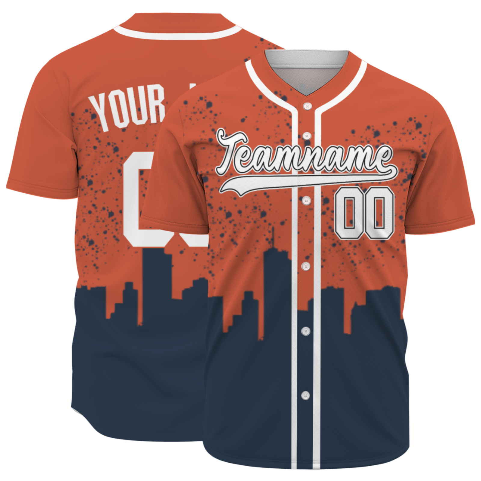 Custom Black Orange-White Authentic City's Reflection Baseball Jersey