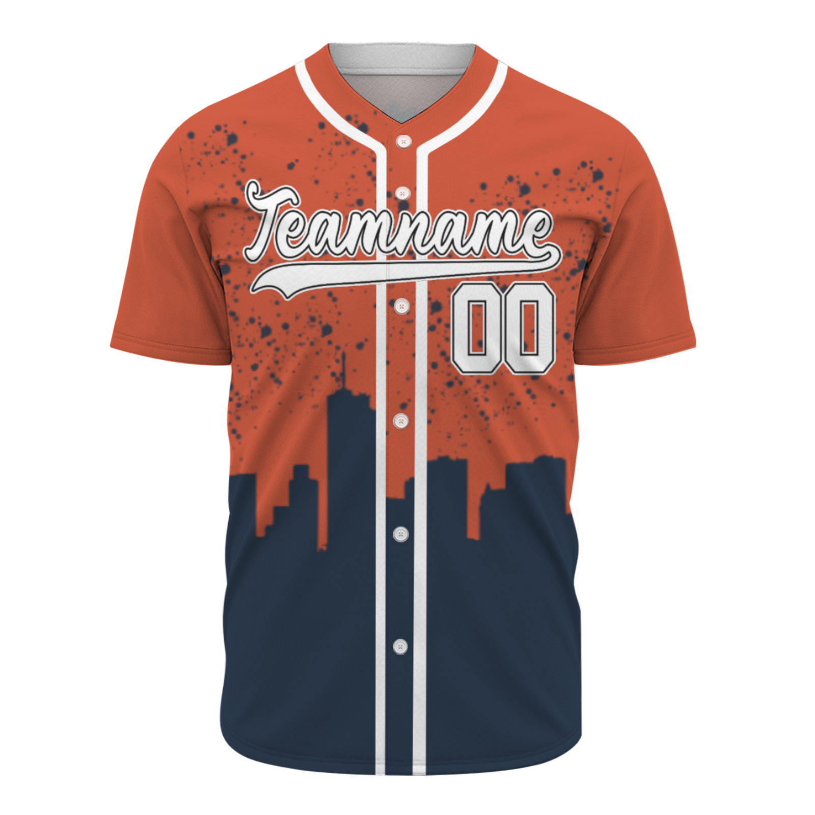 Custom Black Orange-White Authentic City's Reflection Baseball Jersey