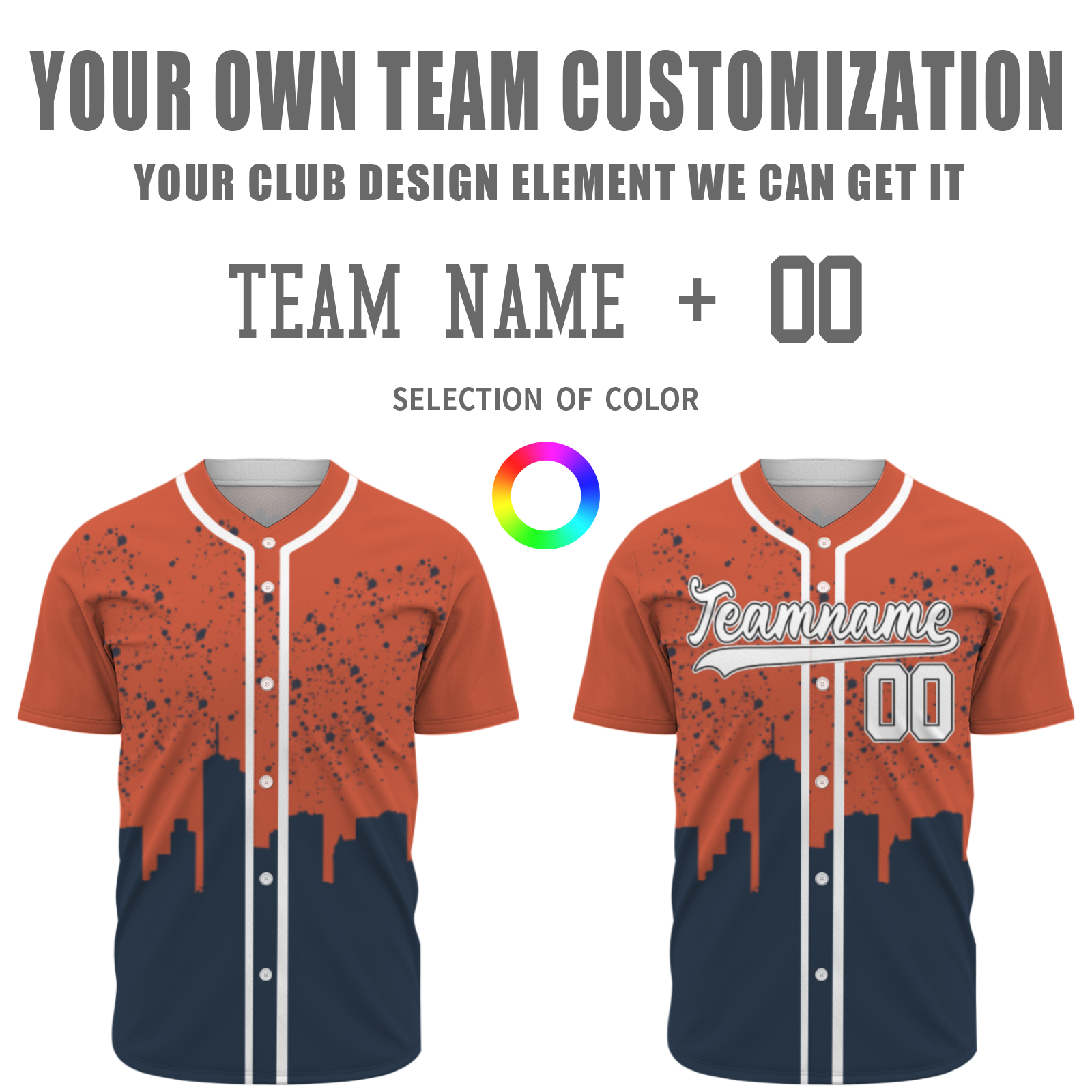 Custom Black Orange-White Authentic City's Reflection Baseball Jersey