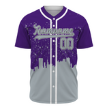 Custom Dark Purple Gray-White Authentic City's Reflection Baseball Jersey