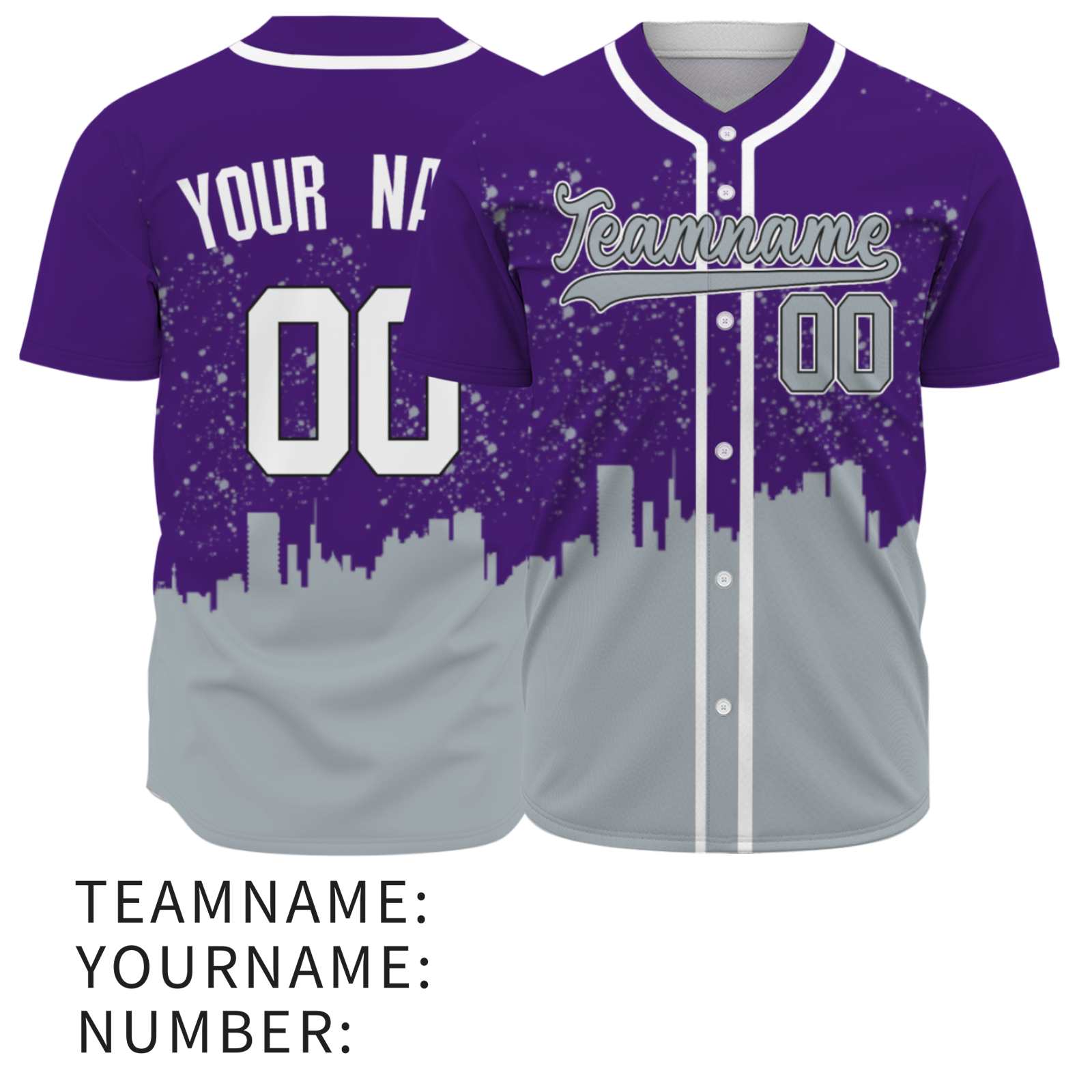 Custom Dark Purple Gray-White Authentic City's Reflection Baseball Jersey