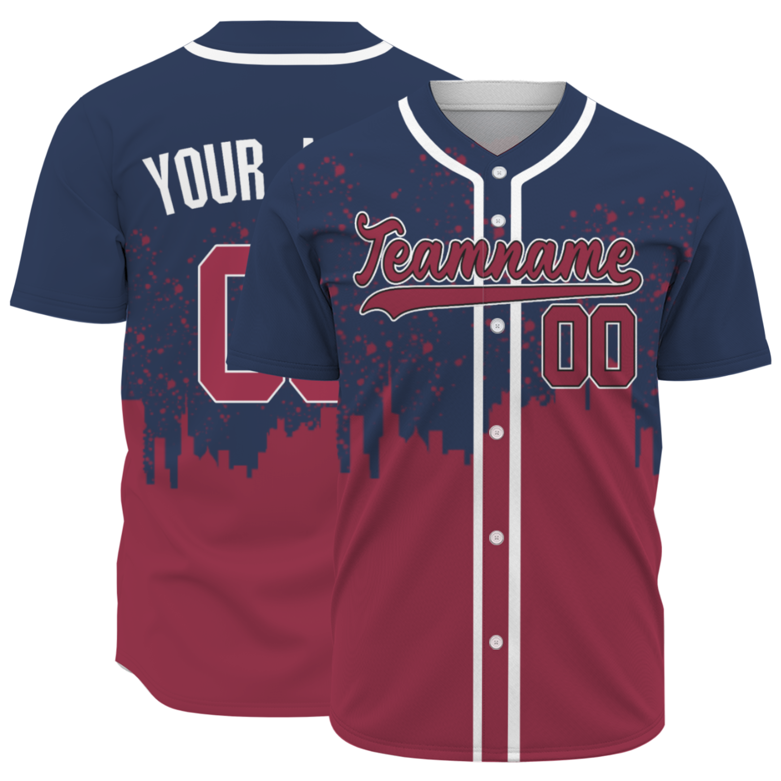 Custom Indigo Dark Red-White Authentic City's Reflection Baseball Jersey