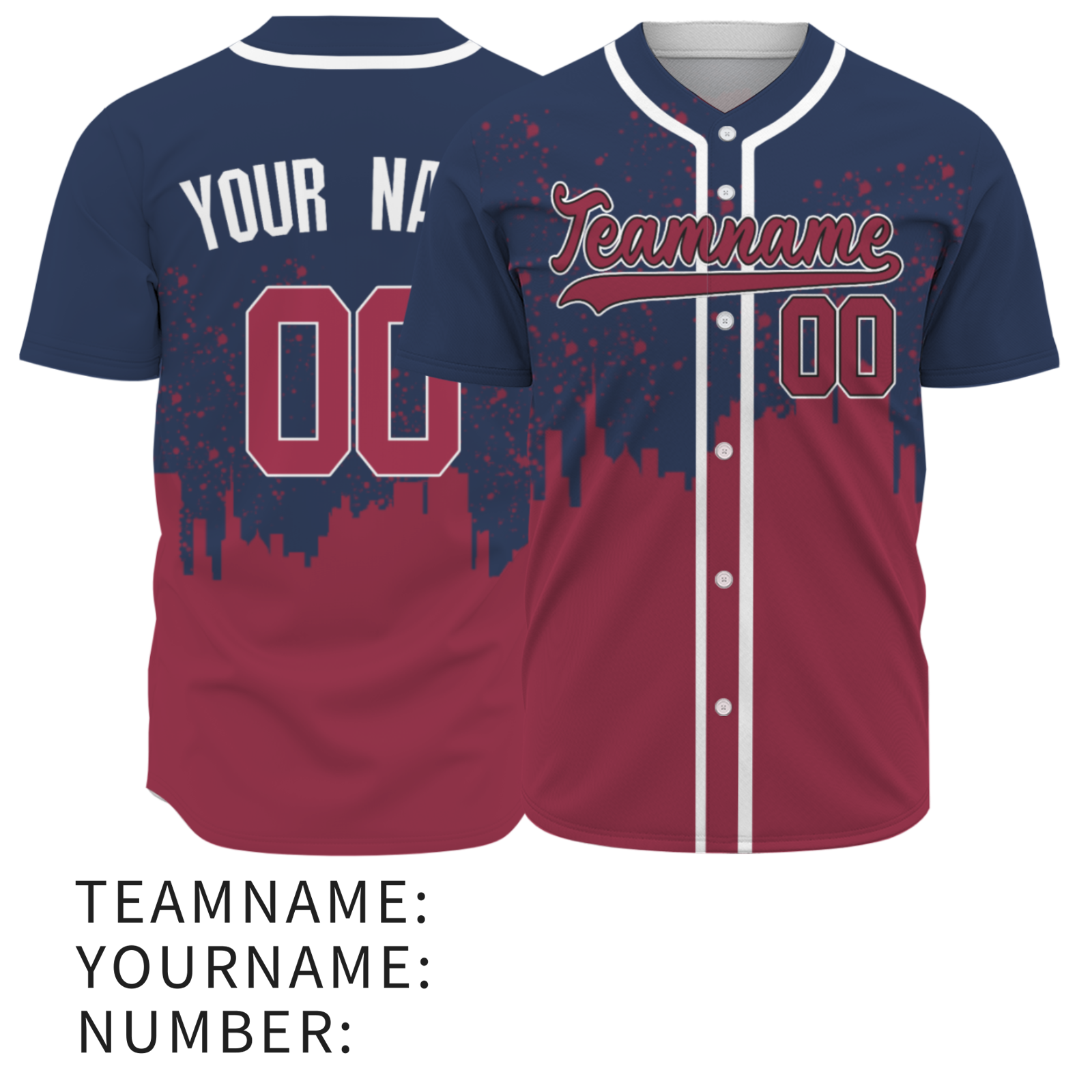 Custom Indigo Dark Red-White Authentic City's Reflection Baseball Jersey