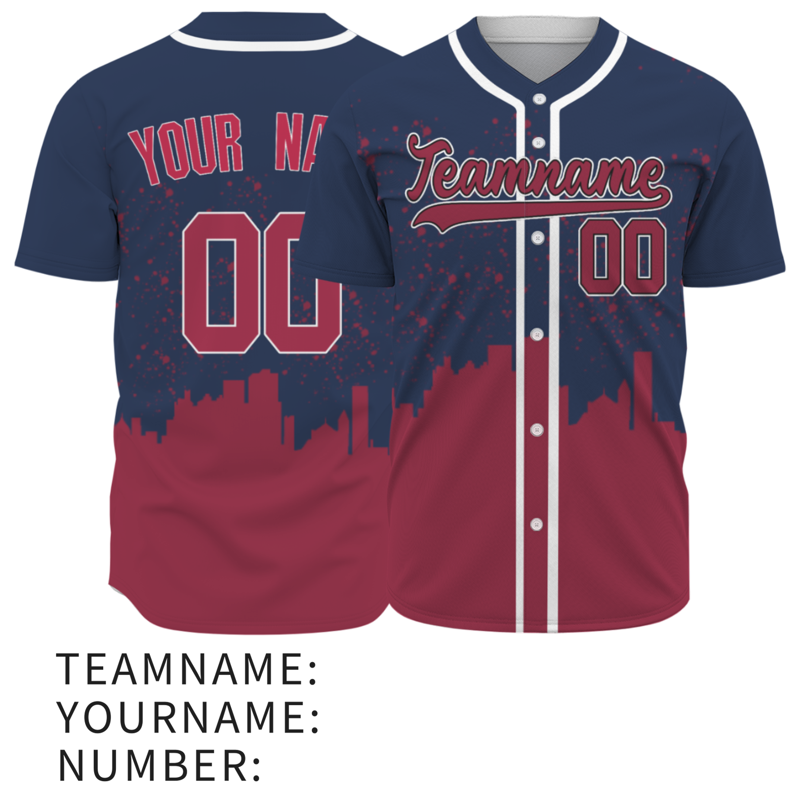 Custom Indigo Dark Red-White Authentic City's Reflection Baseball Jersey