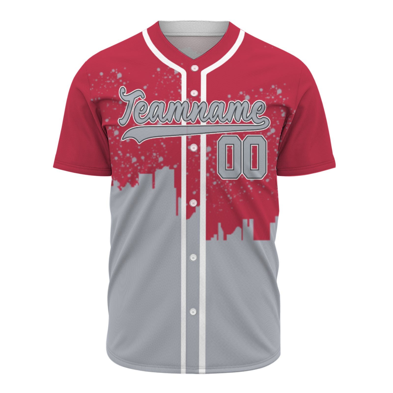 Custom Red Gray-White Authentic City's Reflection Baseball Jersey