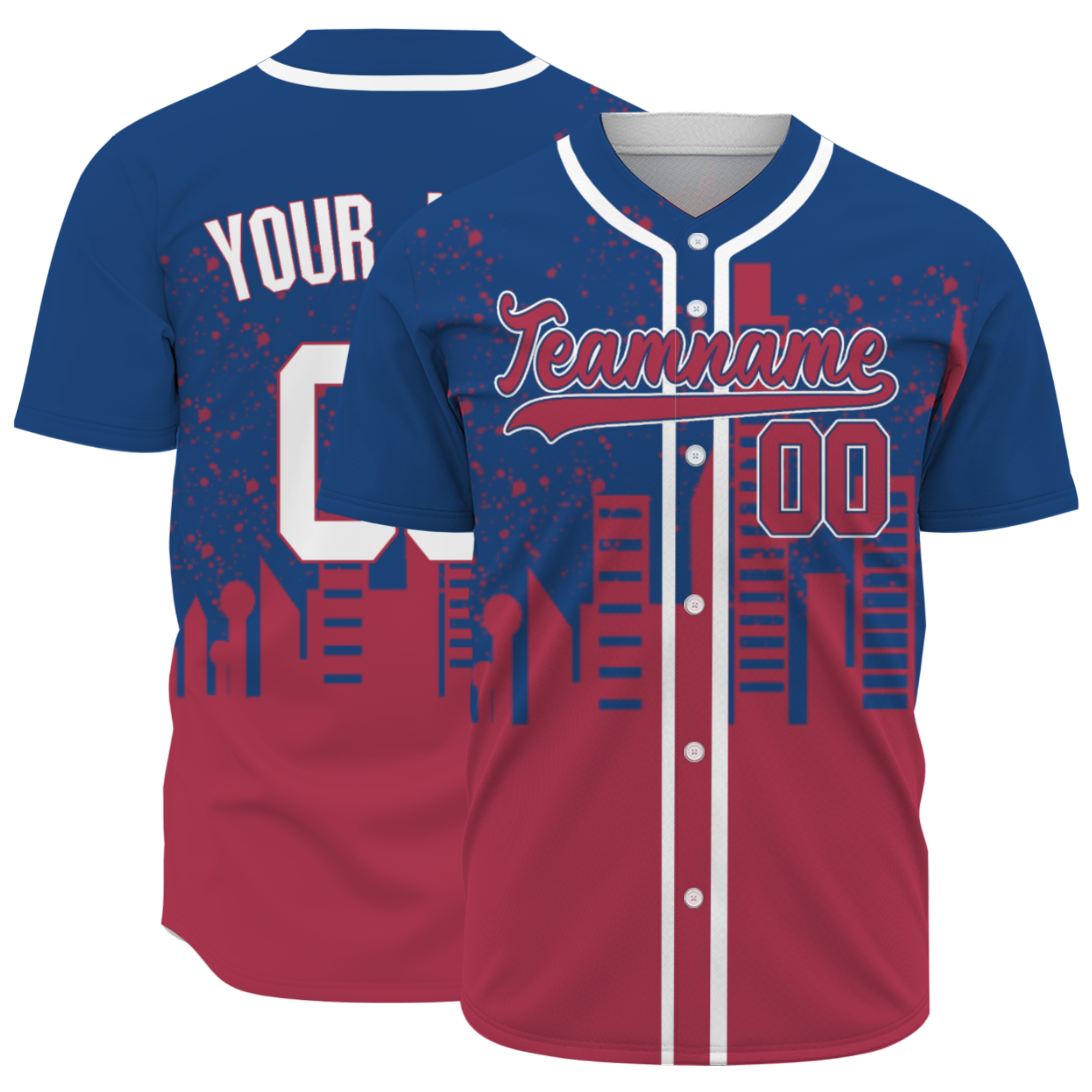 Custom Indigo Dark Red-White Authentic City's Reflection Baseball Jersey