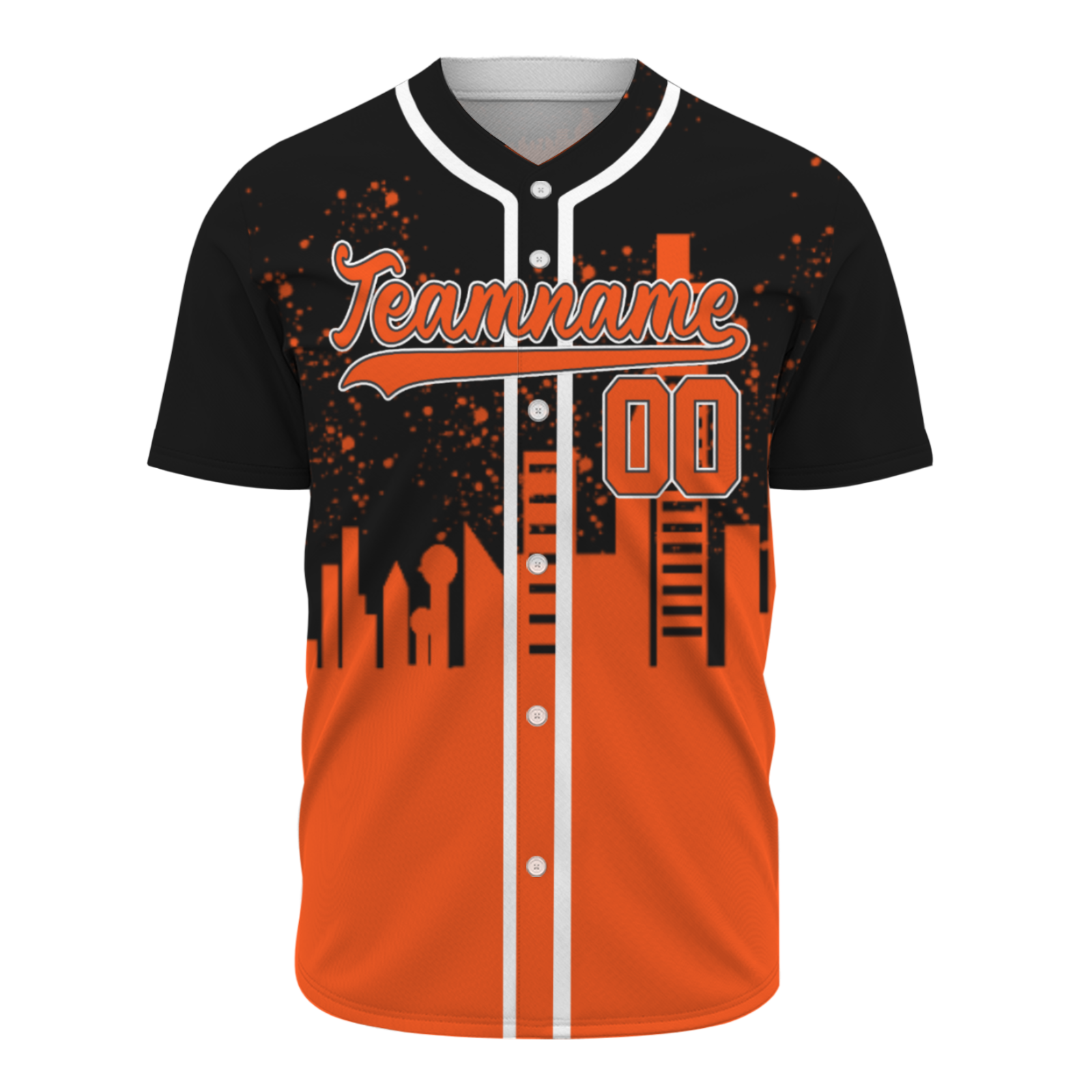 Custom Black Orange-White Authentic City's Reflection Baseball Jersey