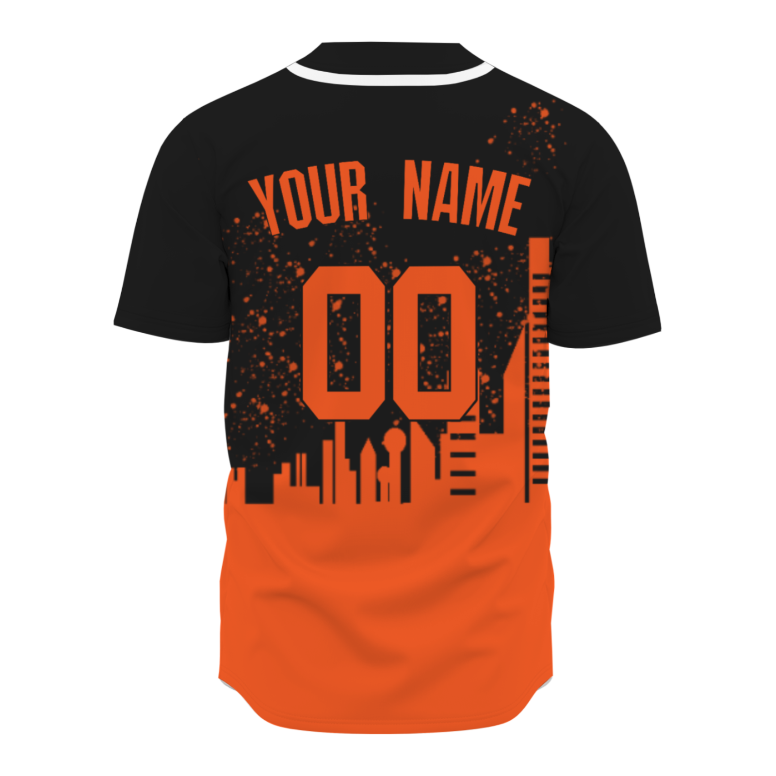 Custom Black Orange-White Authentic City's Reflection Baseball Jersey