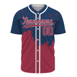 Custom Indigo Dark Red-White Authentic City's Reflection Baseball Jersey