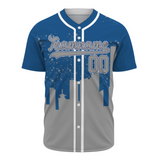 Custom Cobalt Blue Gray-White Authentic City's Reflection Baseball Jersey