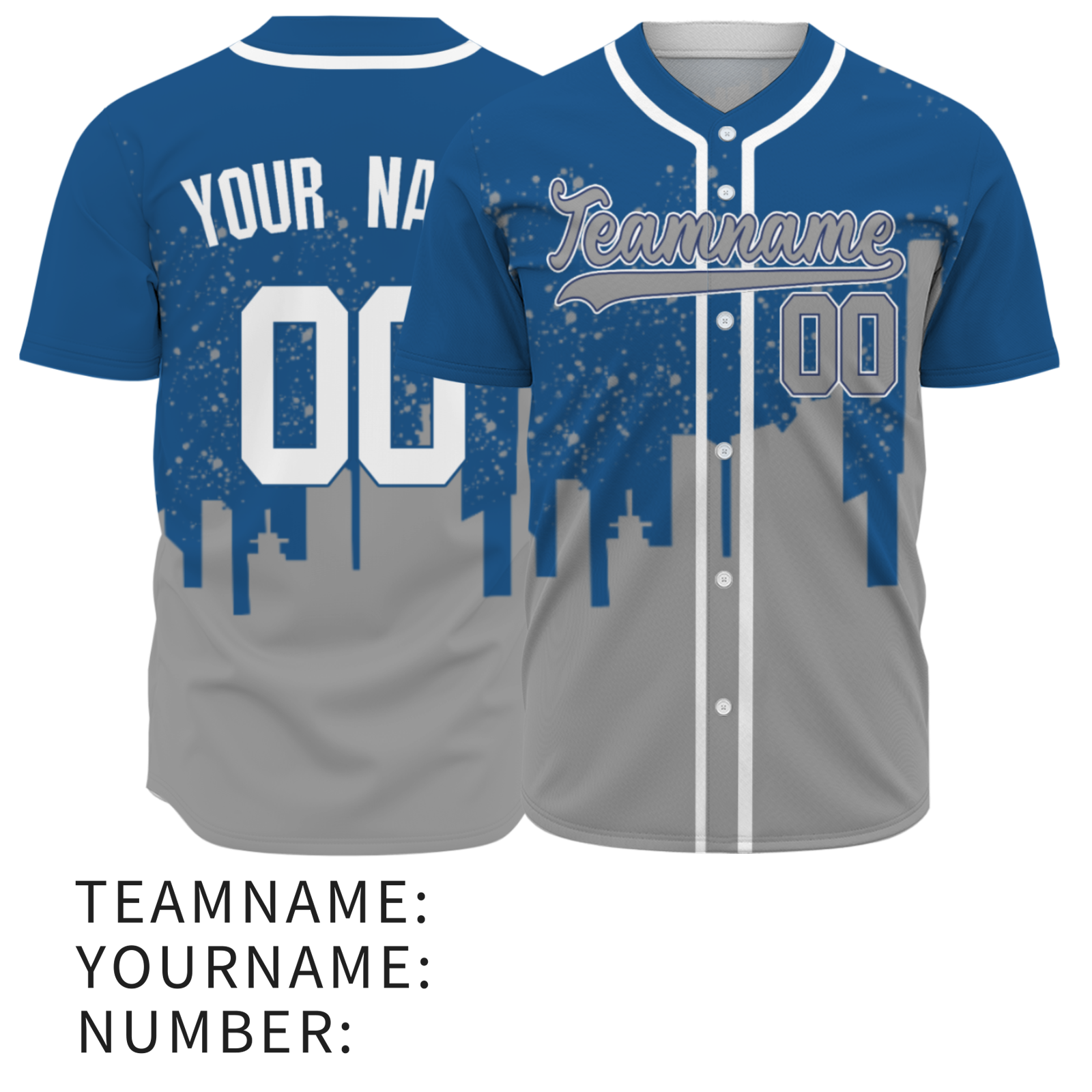 Custom Cobalt Blue Gray-White Authentic City's Reflection Baseball Jersey