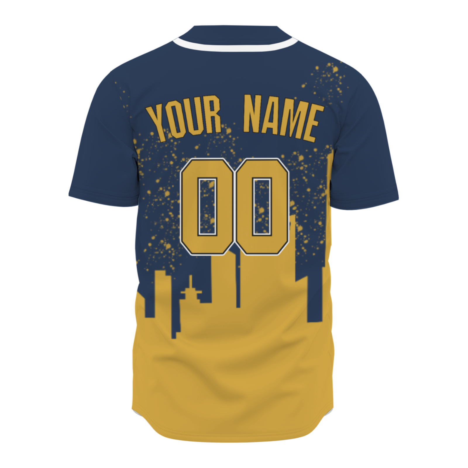 Custom Dark Blue Yellow-White Authentic City's Reflection Baseball Jersey