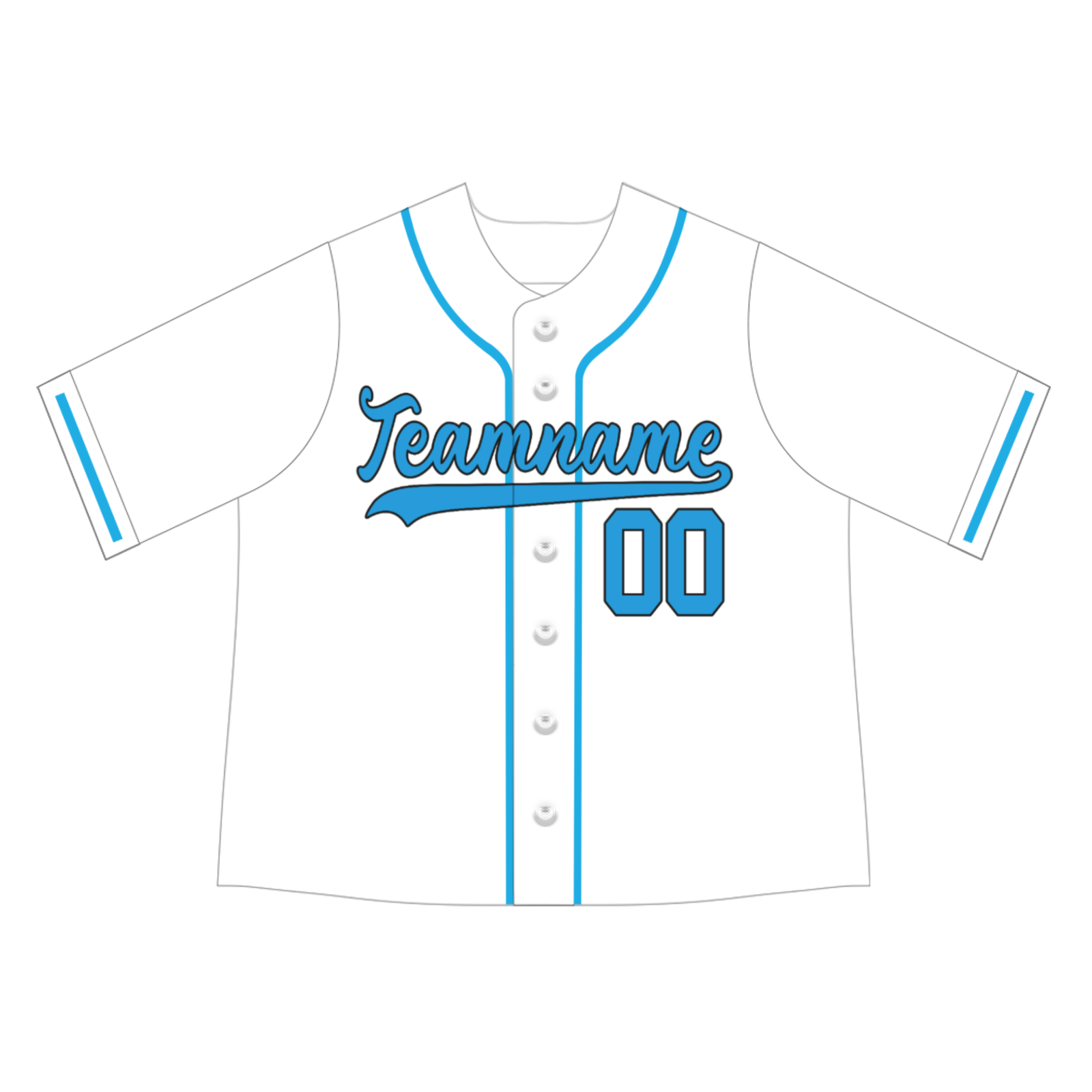 Custom White Light-Blue Authentic Baseball Jersey