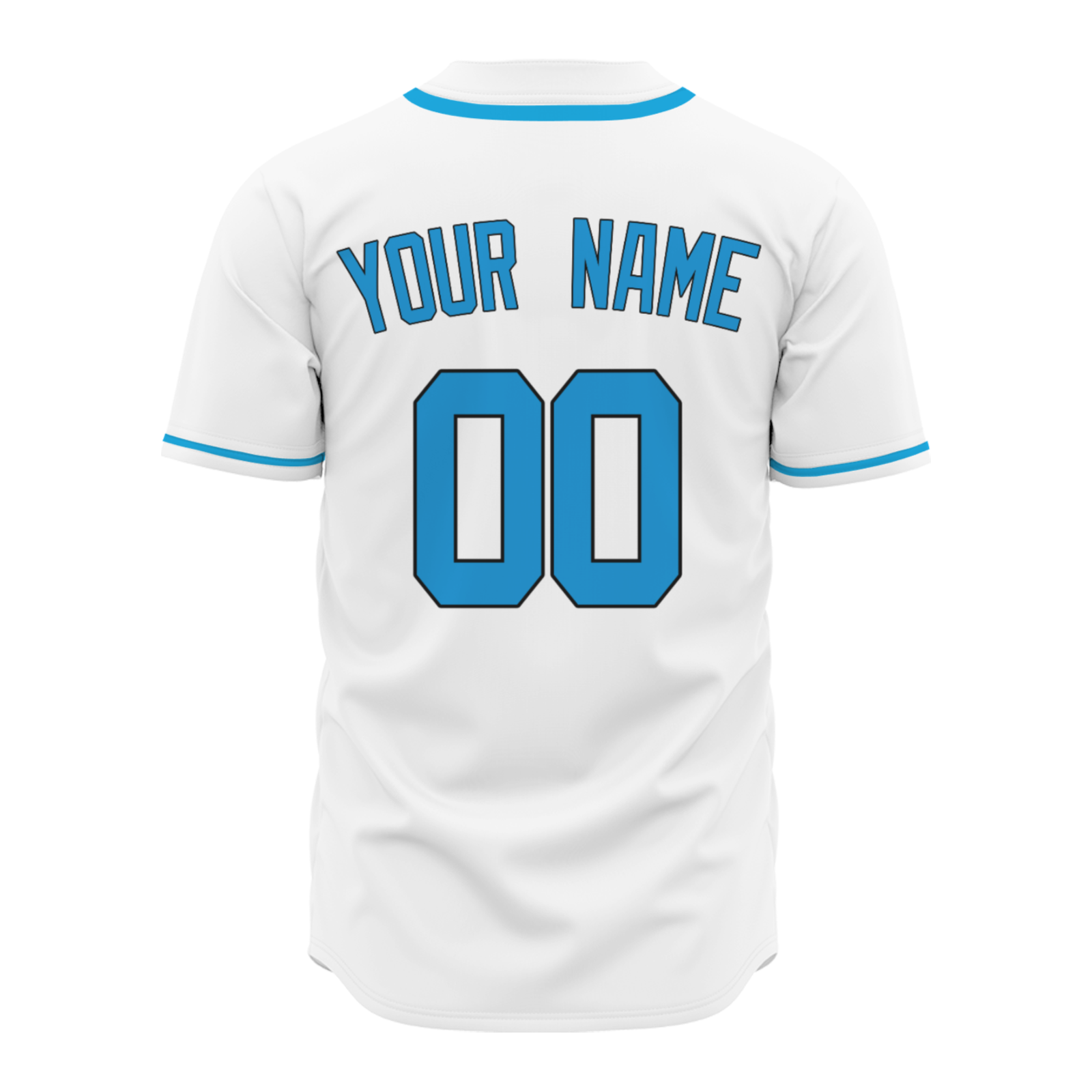 Custom White Light-Blue Authentic Baseball Jersey