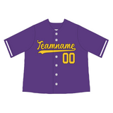 Custom Purple Yellow-Black Authentic Baseball Jersey