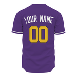 Custom Purple Yellow-Black Authentic Baseball Jersey