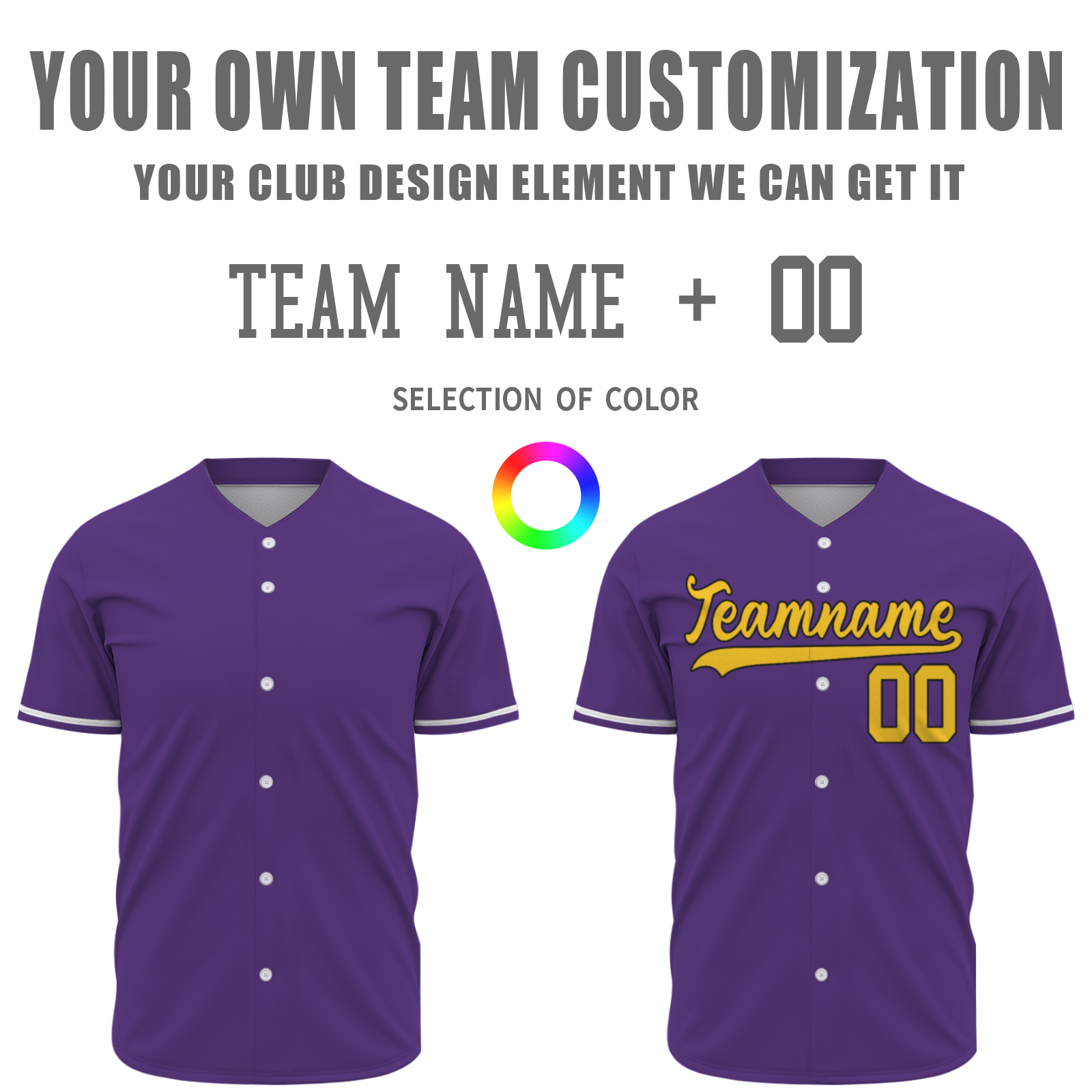 Custom Purple Yellow-Black Authentic Baseball Jersey