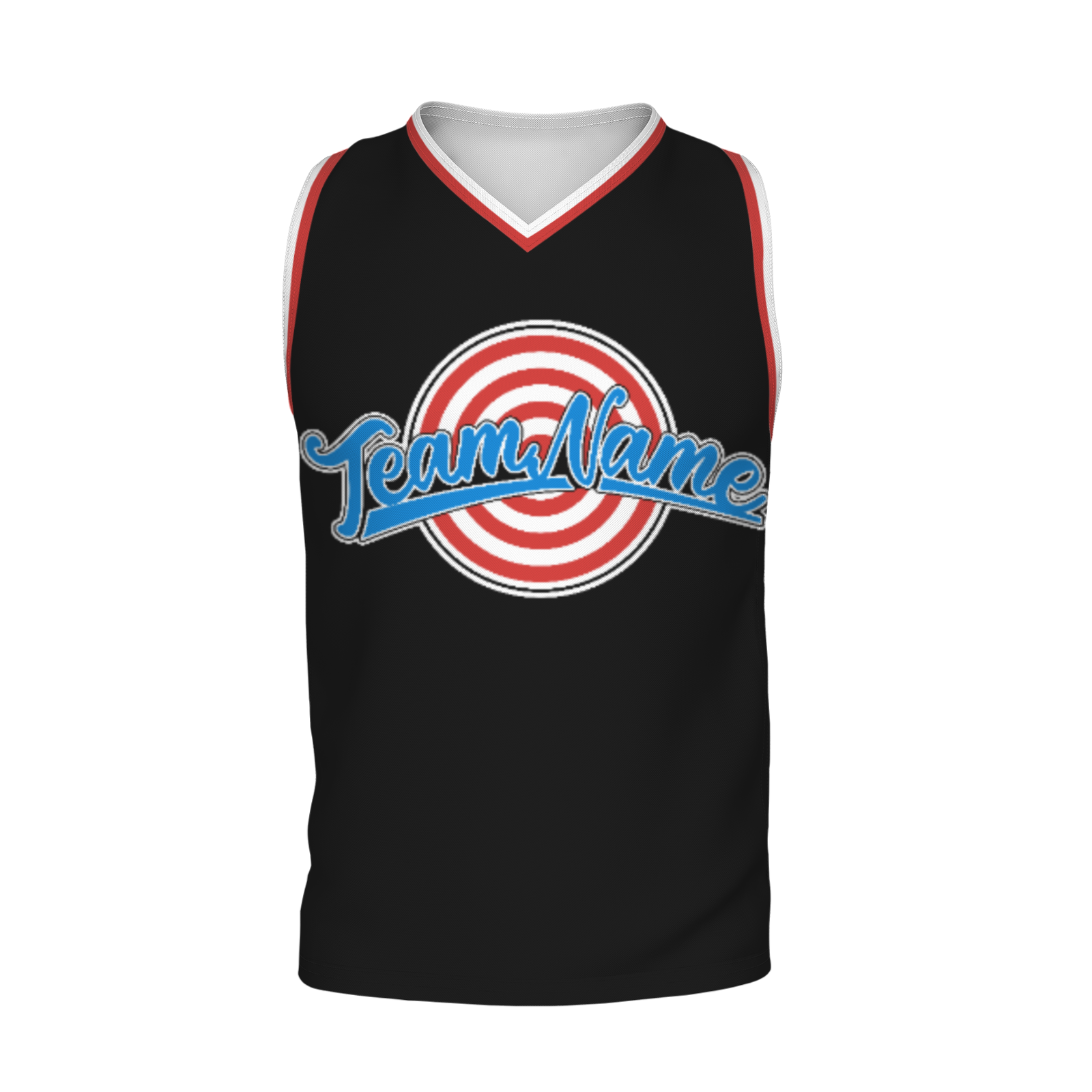 Custom Navy Blue Blue-Black Authentic Target For Archery V-Neck Basketball Jersey