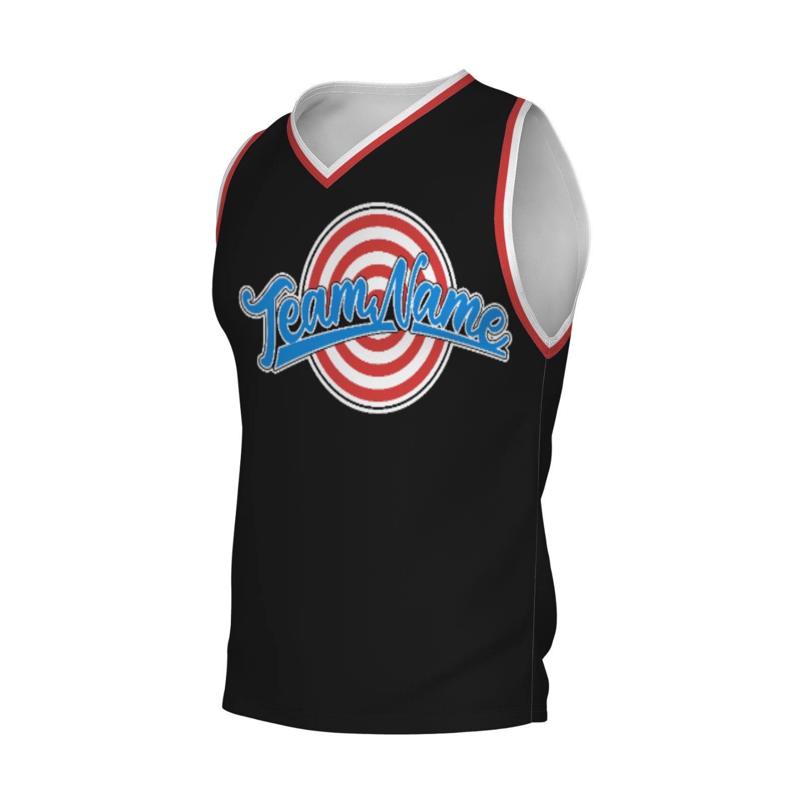 Custom Navy Blue Blue-Black Authentic Target For Archery V-Neck Basketball Jersey