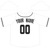 Custom White Black-White Authentic Baseball Jersey