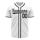 Custom White Black-White Authentic Baseball Jersey