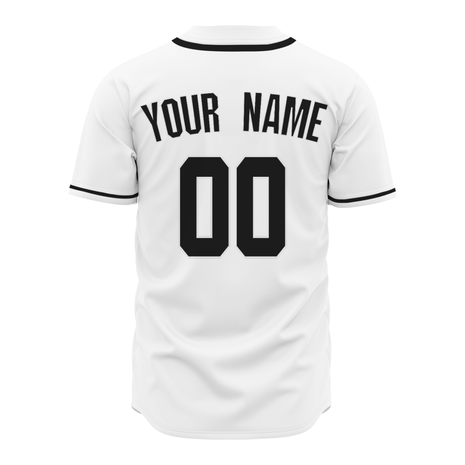 Custom White Black-White Authentic Baseball Jersey