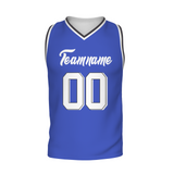 Custom Ultra Marine White-Black 3D Authentic V-Neck Basketball Jersey