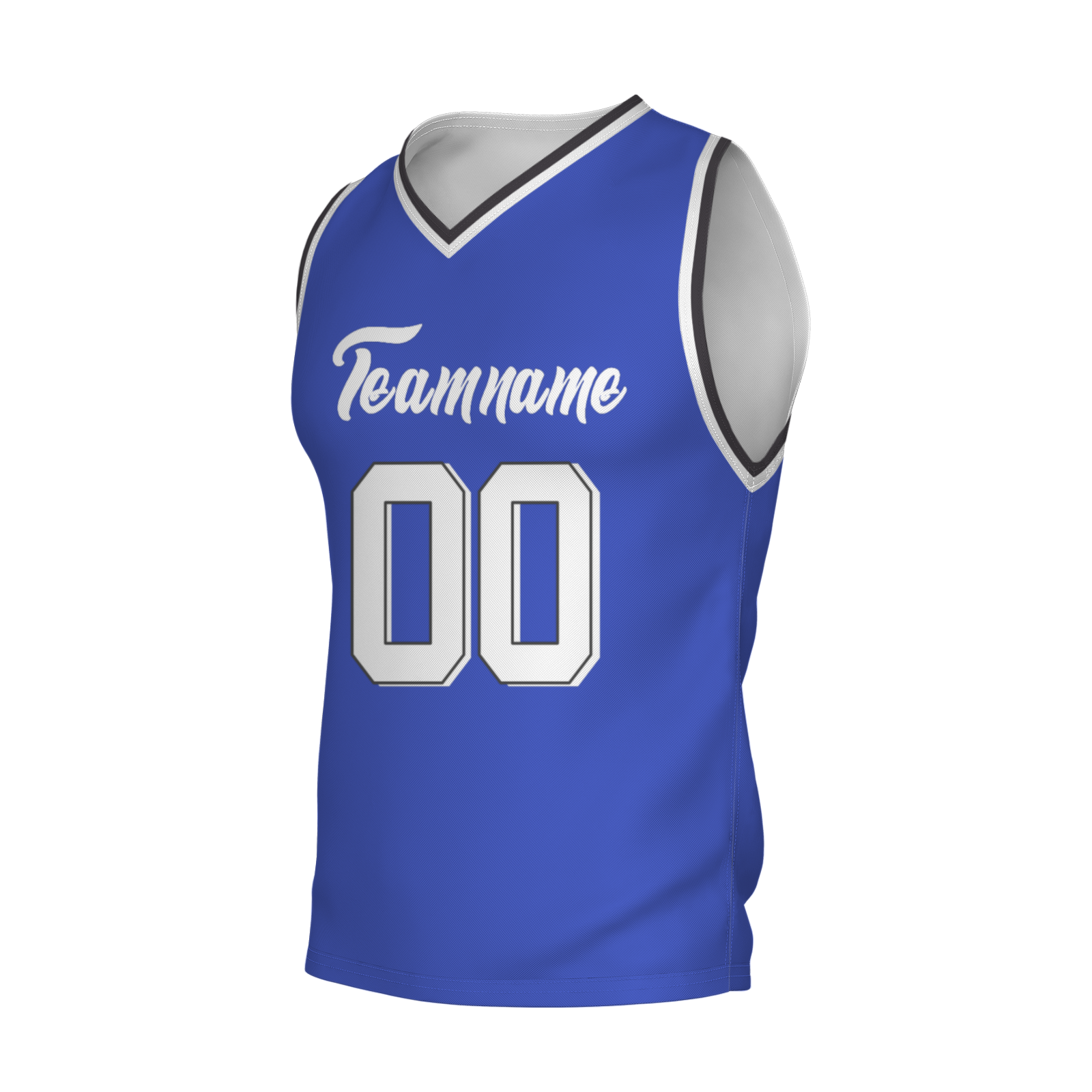 Custom Ultra Marine White-Black 3D Authentic V-Neck Basketball Jersey