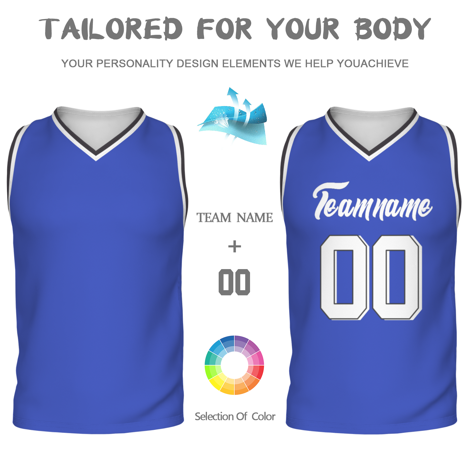 Custom Ultra Marine White-Black 3D Authentic V-Neck Basketball Jersey