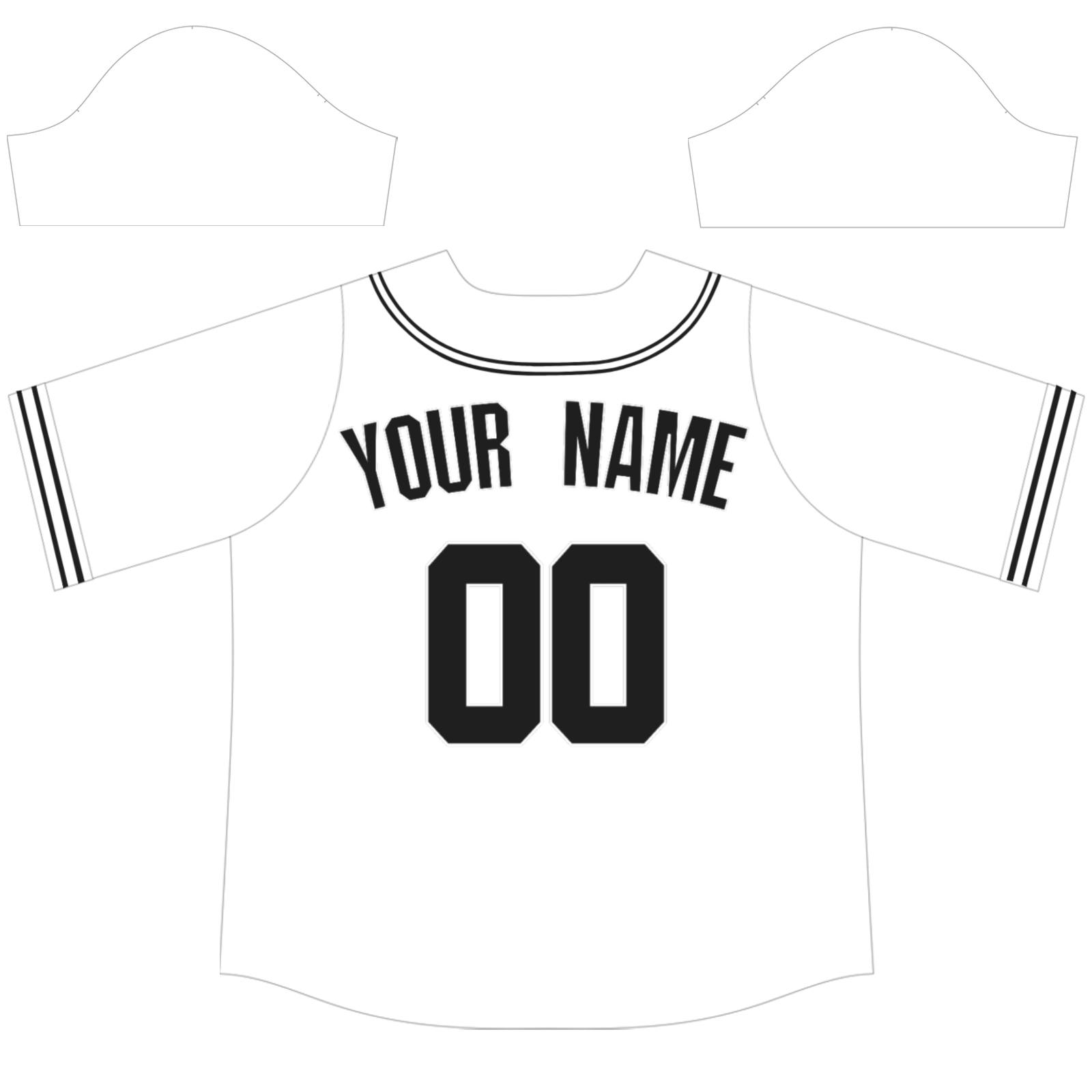 Custom White Black-White Authentic Baseball Jersey