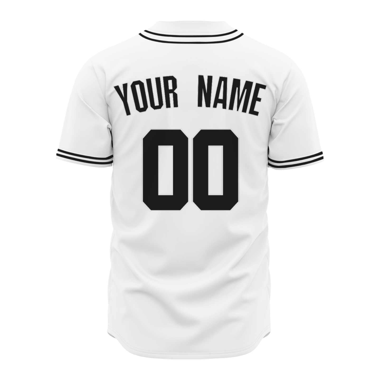 Custom White Black-White Authentic Baseball Jersey