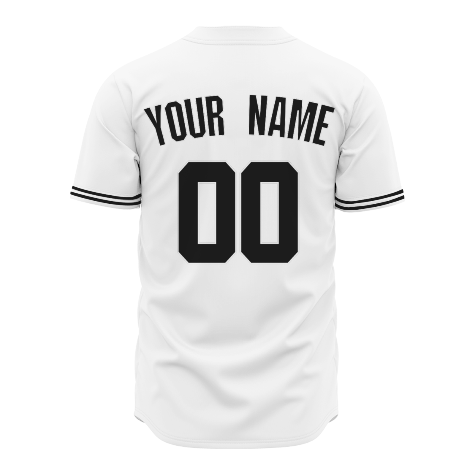 Custom White Black-White Authentic Baseball Jersey