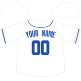 Custom White Cobalt Blue-White Authentic Baseball Jersey