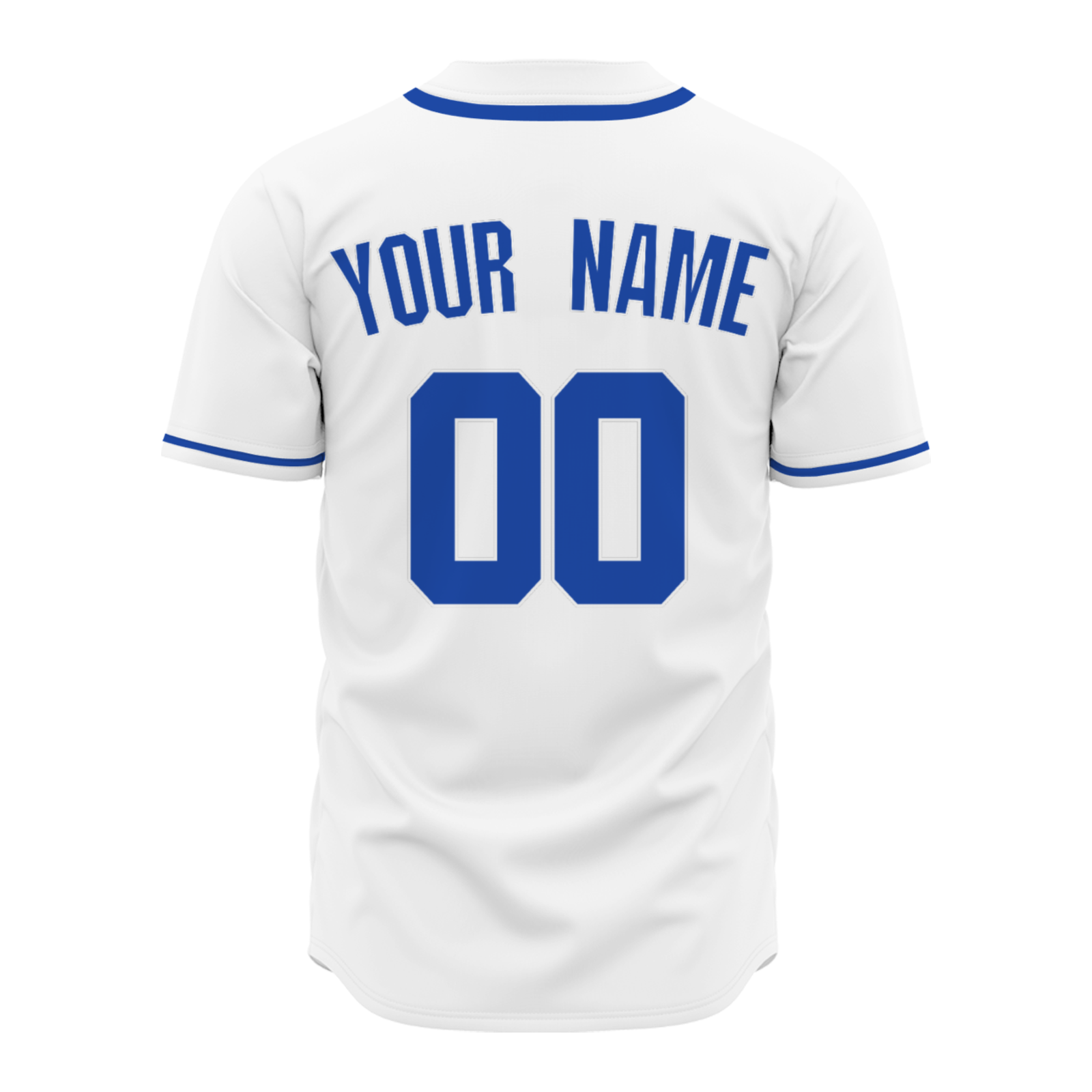 Custom White Cobalt Blue-White Authentic Baseball Jersey