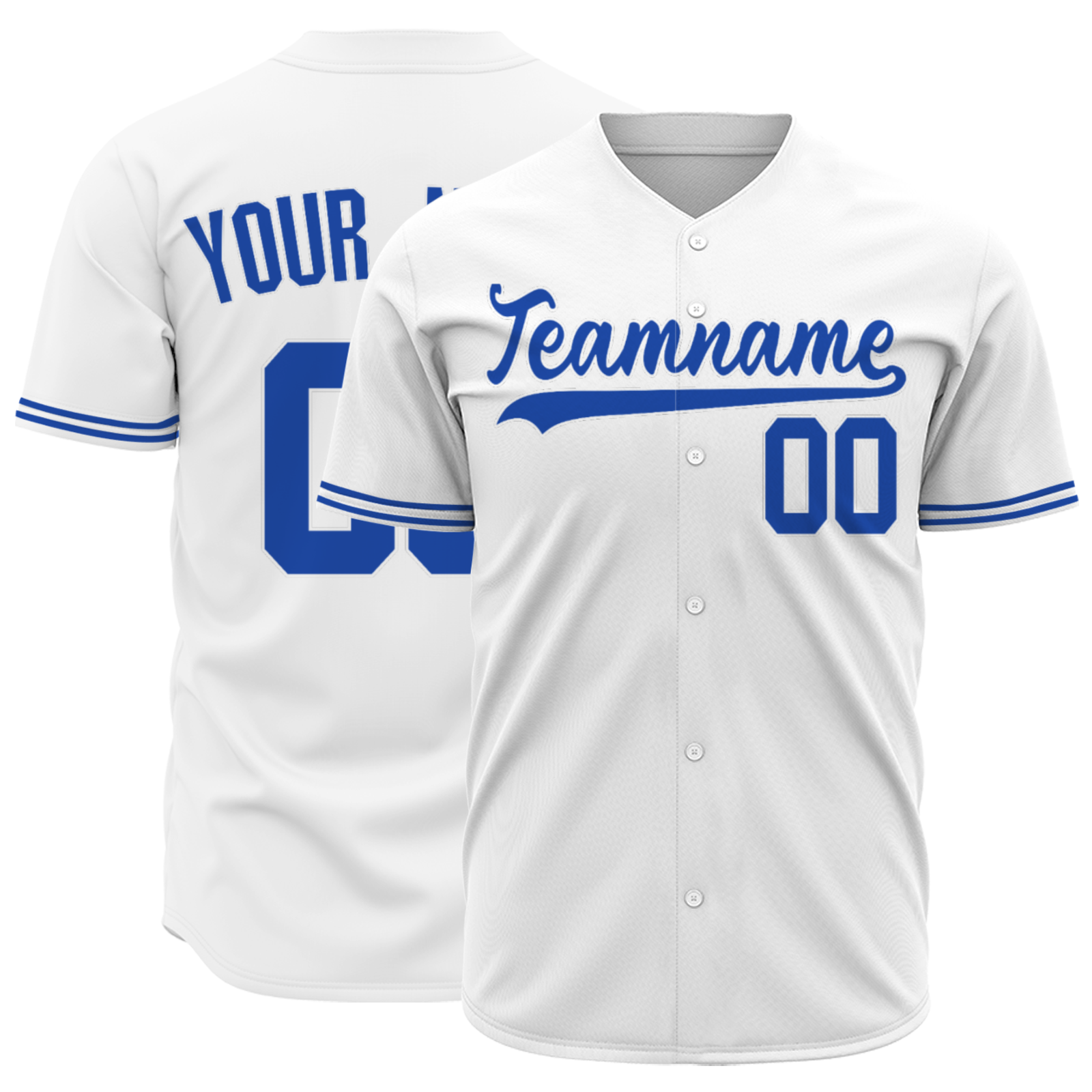 Custom White Cobalt Blue-White Authentic Baseball Jersey