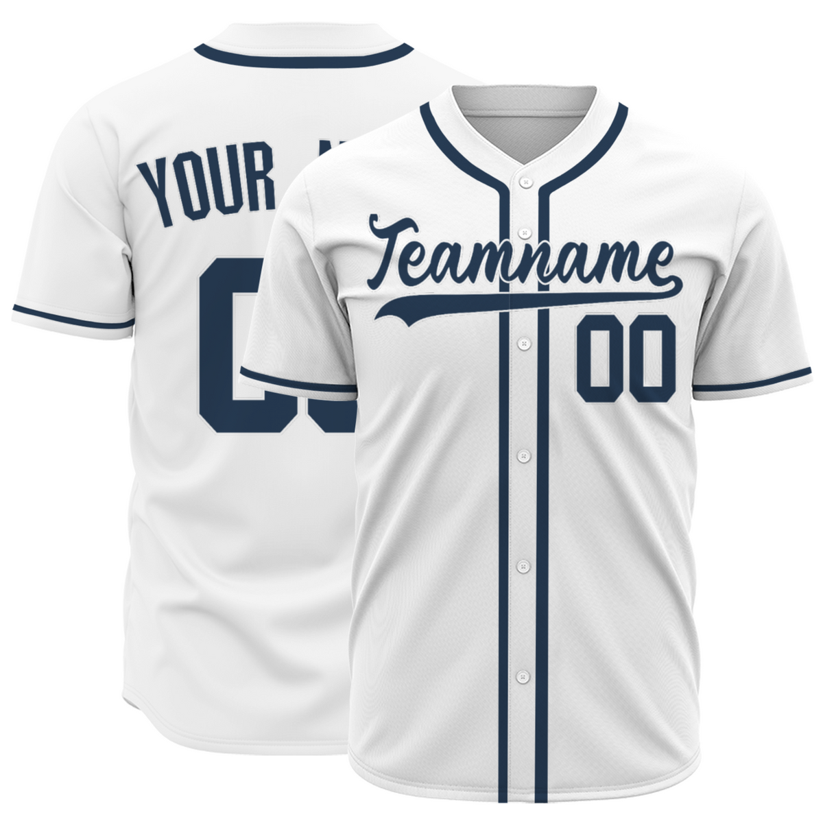 Custom White Gray Black-White Authentic Baseball Jersey