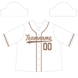 Custom White Yellowish Brown-White Authentic Baseball Jersey