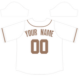 Custom White Yellowish Brown-White Authentic Baseball Jersey