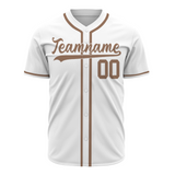 Custom White Yellowish Brown-White Authentic Baseball Jersey