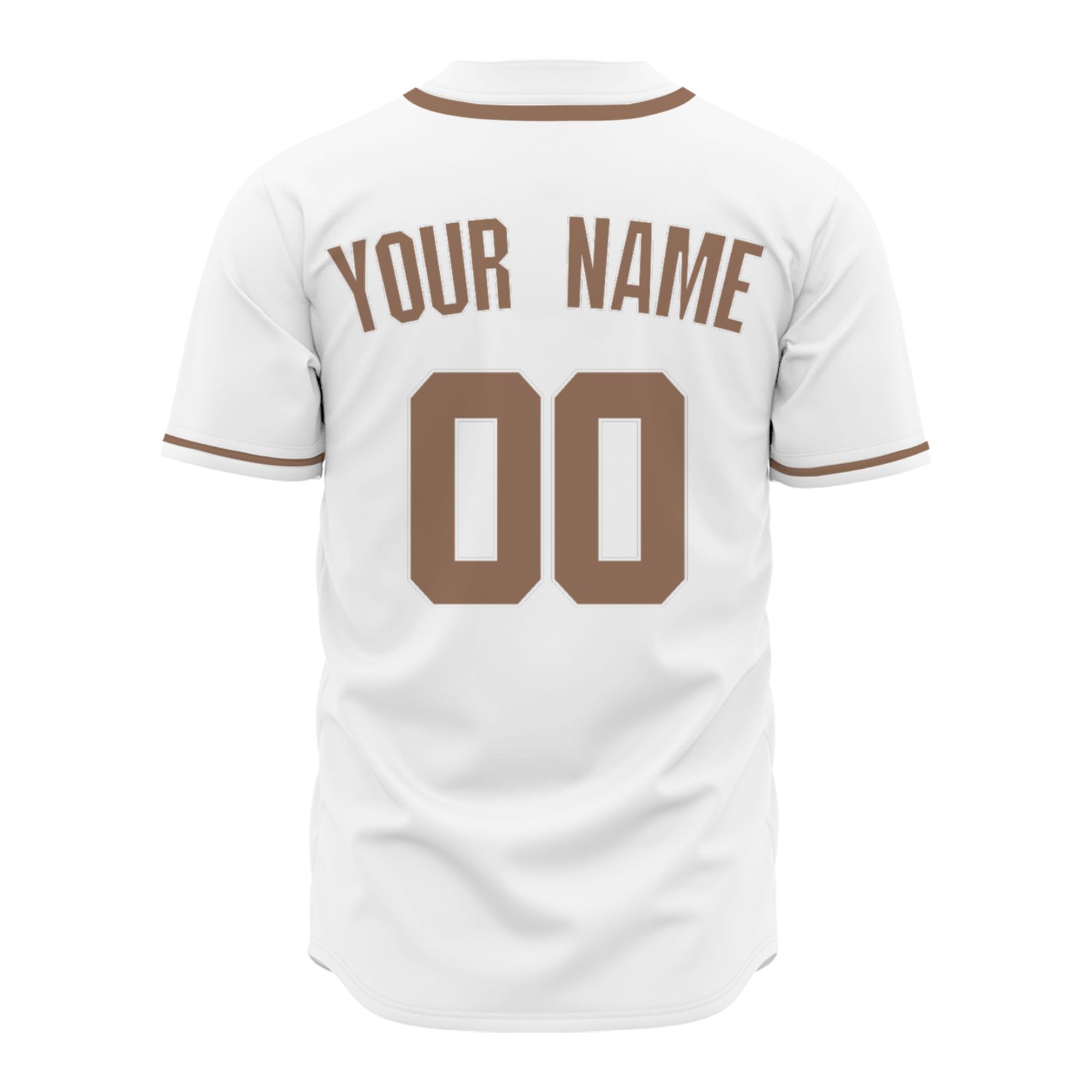 Custom White Yellowish Brown-White Authentic Baseball Jersey